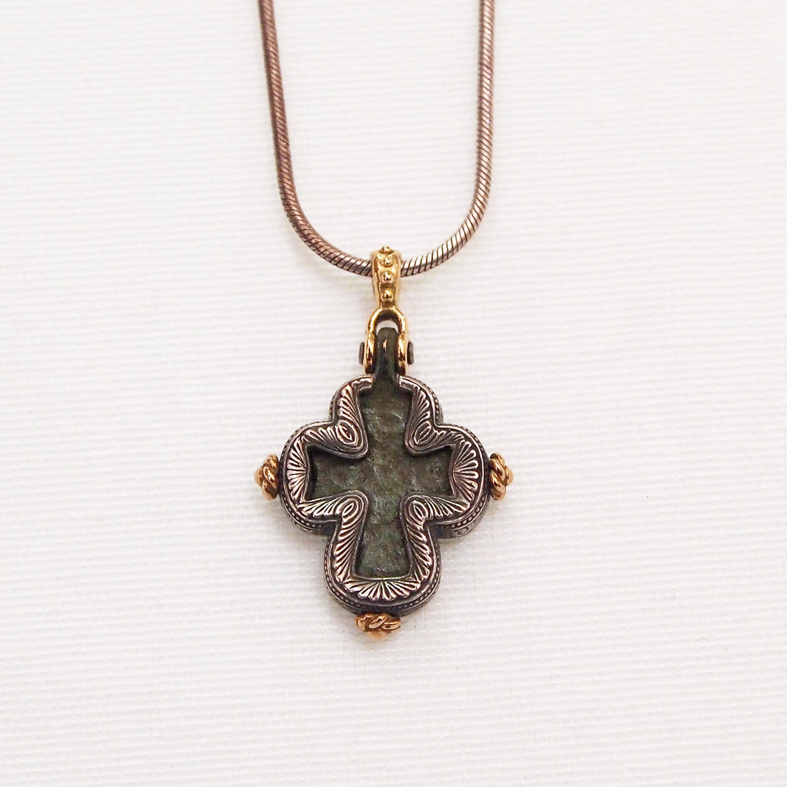 Byzantine Period Bronze Cross Pendant