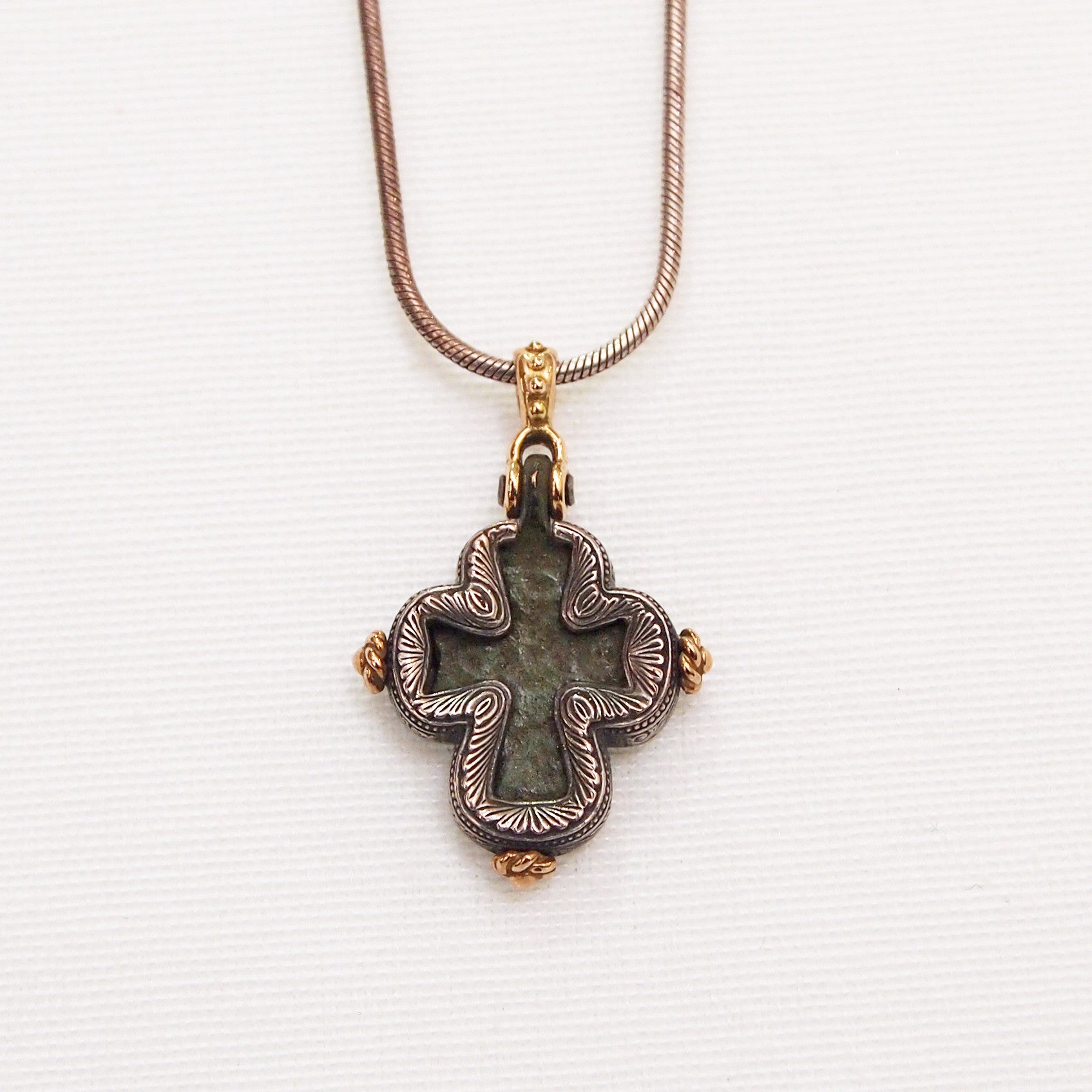 Byzantine Period Bronze Cross Pendant