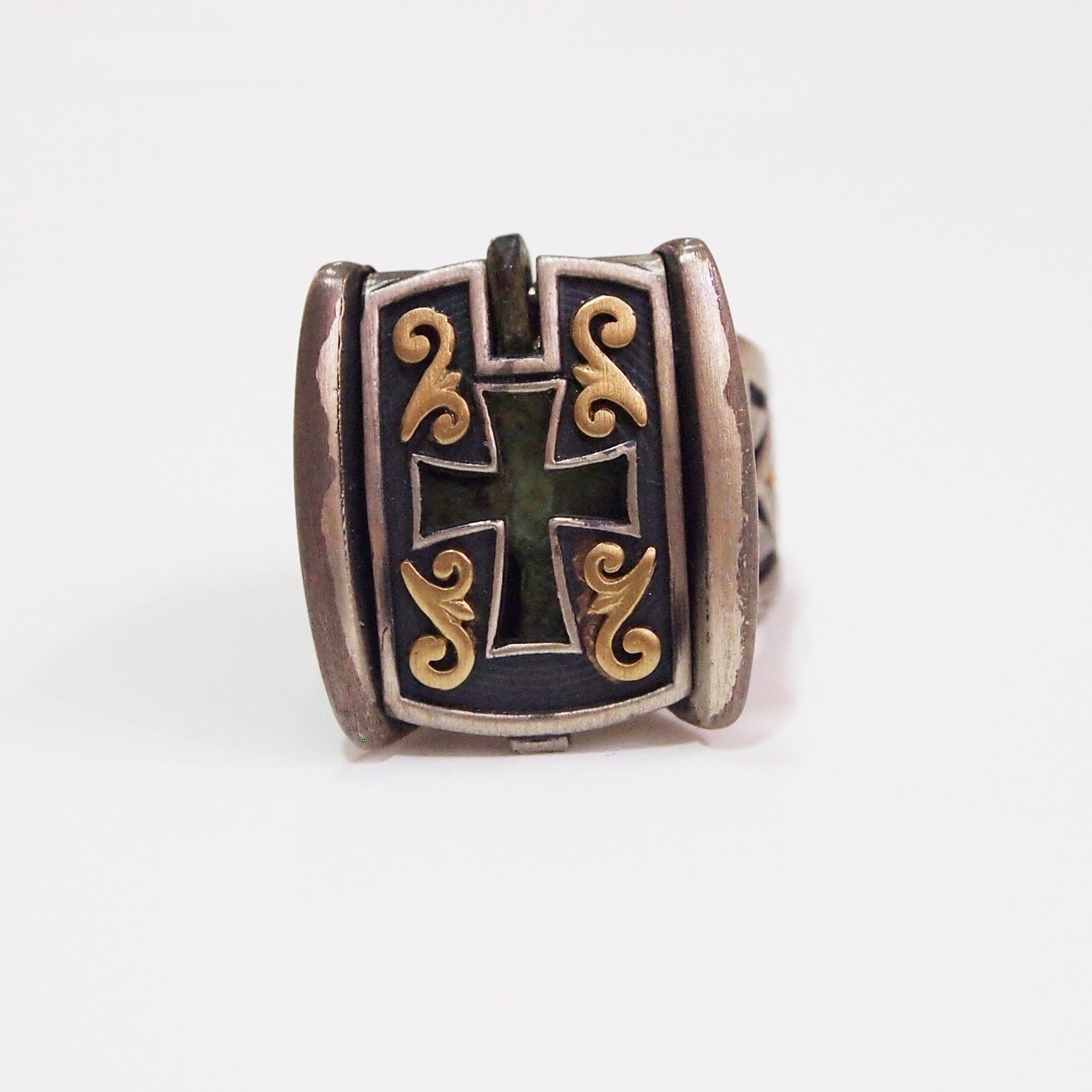 Byzantine Bronze Cross Compartment Ring