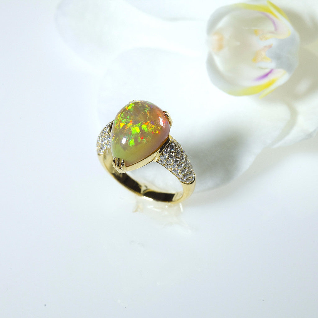 One Of A Kind Opal and Diamond Ring