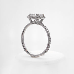 Platinum Pave Diamond Halo Engagement Ring