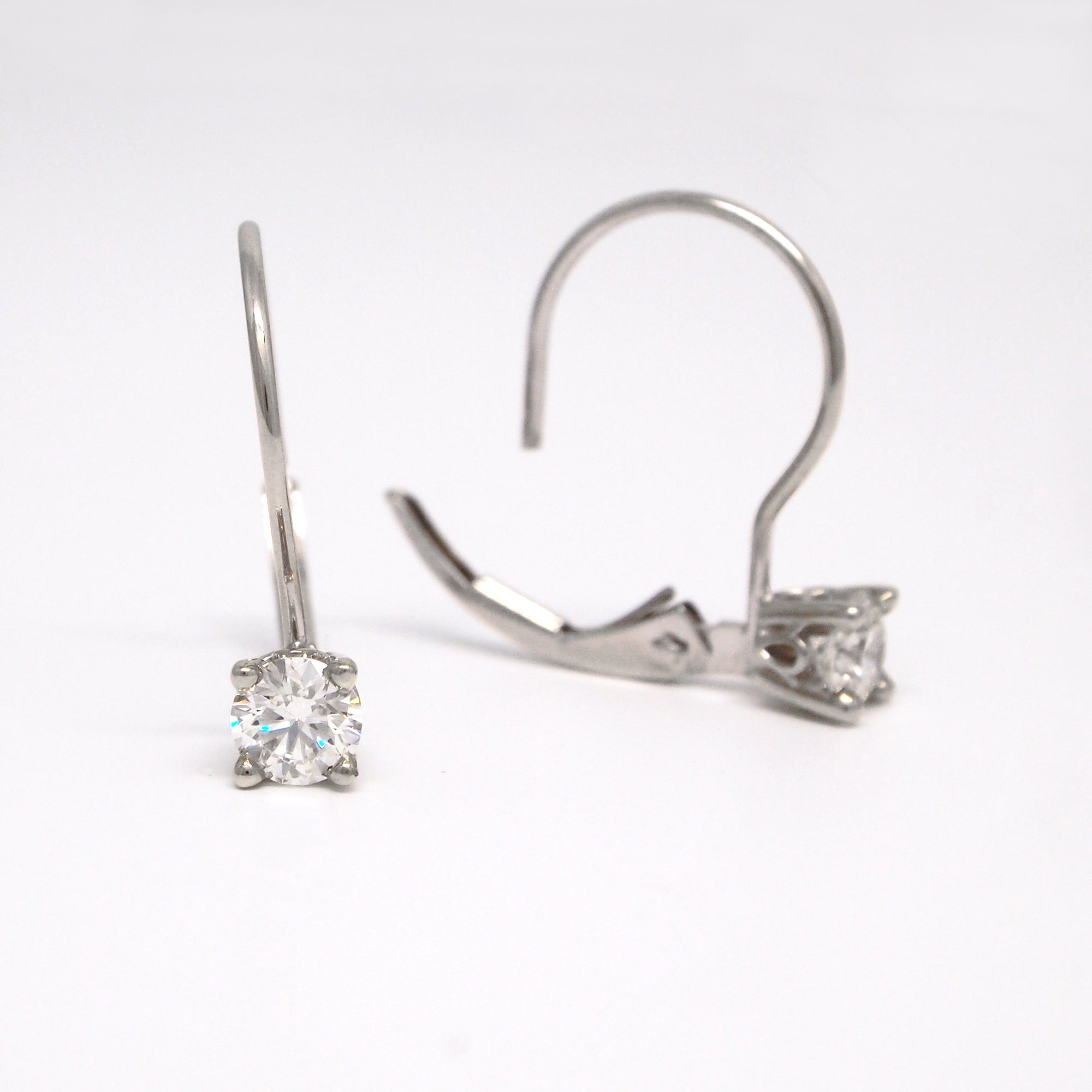 Lazare Kaplan 18K White Gold Round Diamond Earring Studs