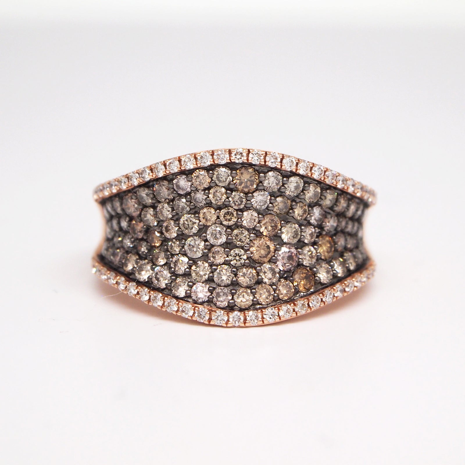 14K Rose Gold Cognac Diamond Ring