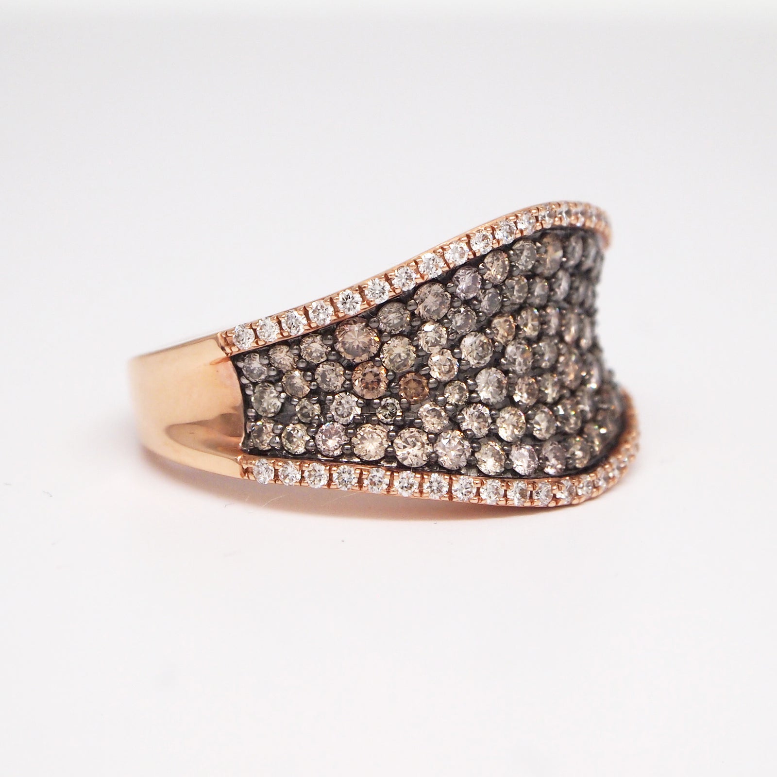 14K Rose Gold Cognac Diamond Ring