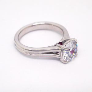 Point Of Love Platinum Solitaire Engagement Ring With Ruby Point