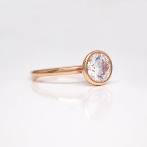 18K Rose Gold Bezel Diamond Engagement Ring