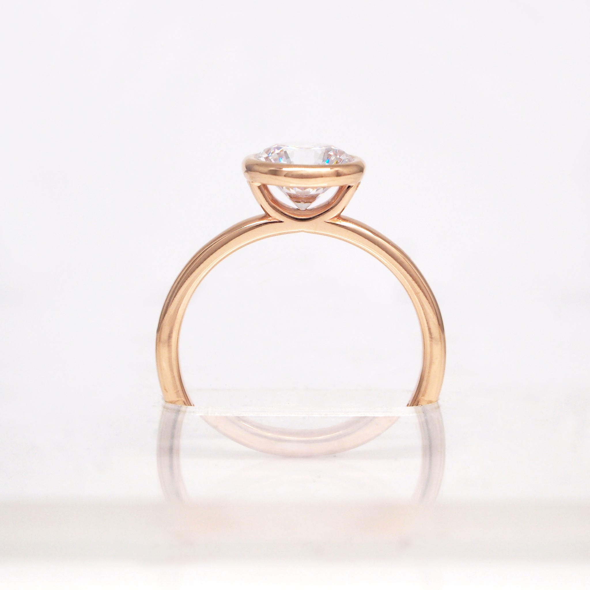 18K Rose Gold Bezel Diamond Engagement Ring | Judith Arnell - Judith ...