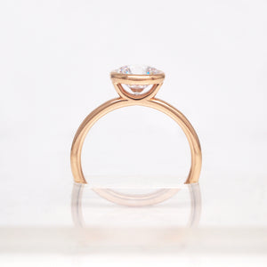 18K Rose Gold Bezel Diamond Engagement Ring