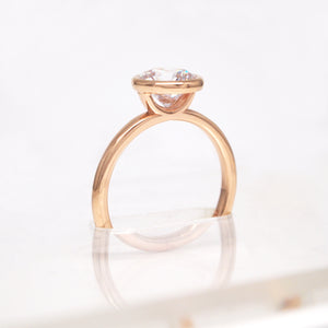 18K Rose Gold Bezel Diamond Engagement Ring