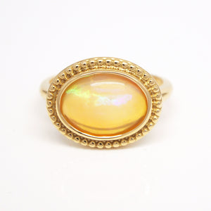 18K Yellow Gold Bezel Set Opal Ring