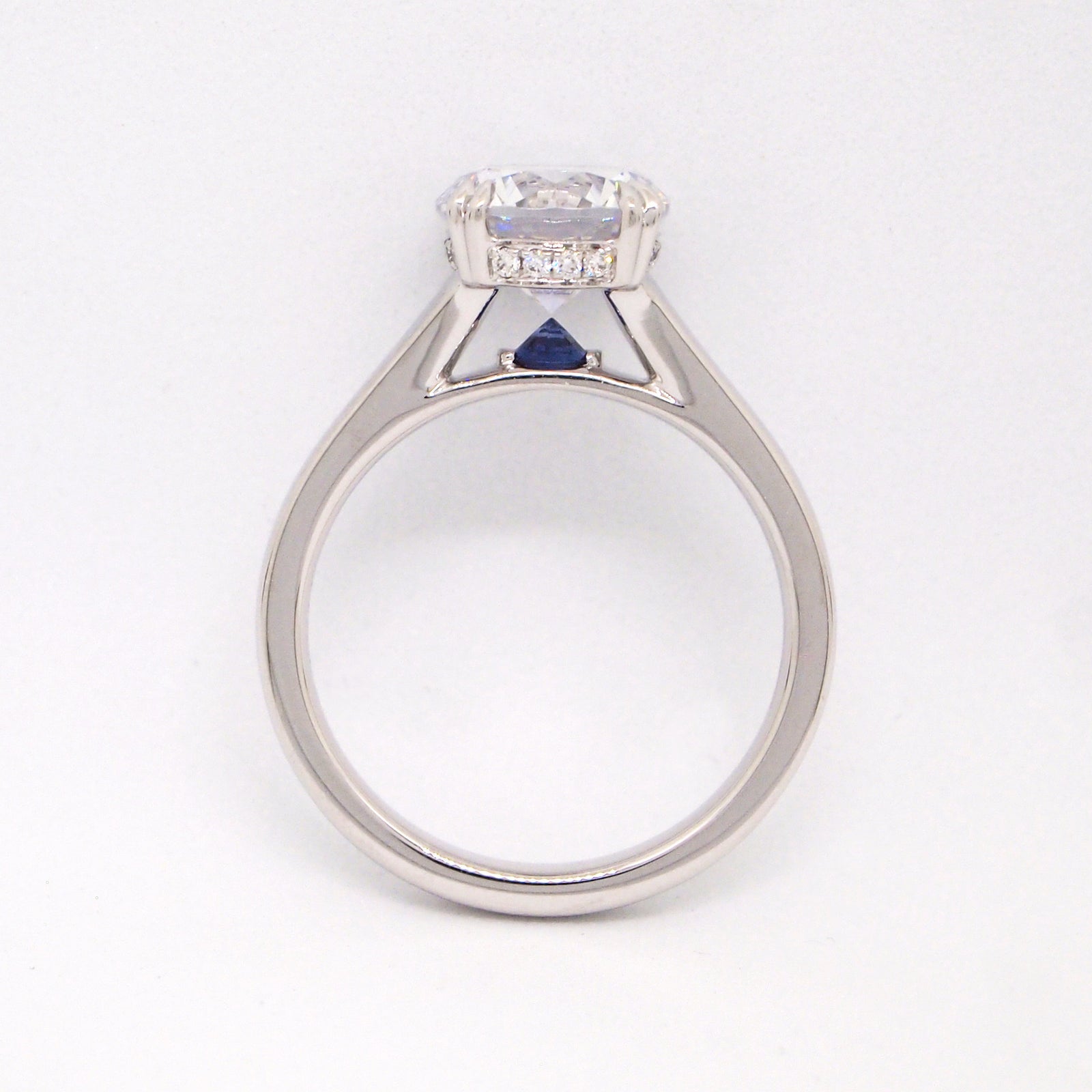 Point of Love Platinum Diamond Engagement Ring With Sapphire Point