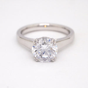 Point of Love Platinum Diamond Engagement Ring With Sapphire Point