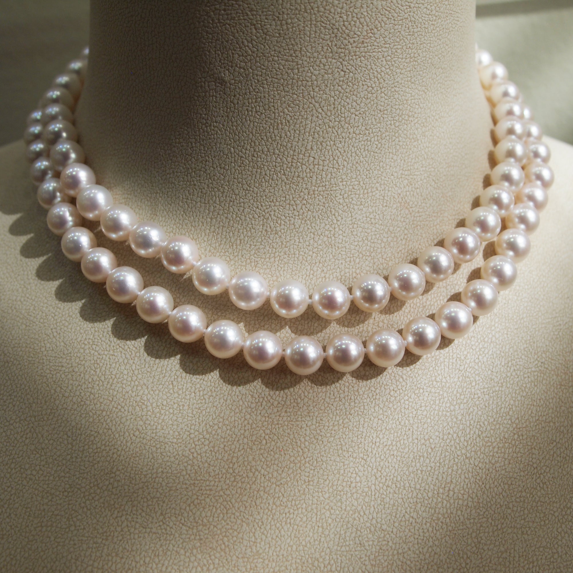 Convertible Invisible Clasp Akoya Pearl Strand Necklace