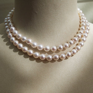 Convertible Invisible Clasp Akoya Pearl Strand Necklace