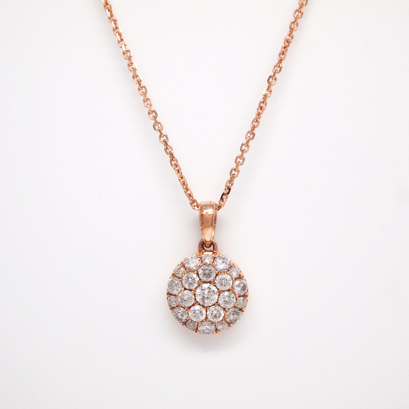 14K Rose Gold Diamond Pendant