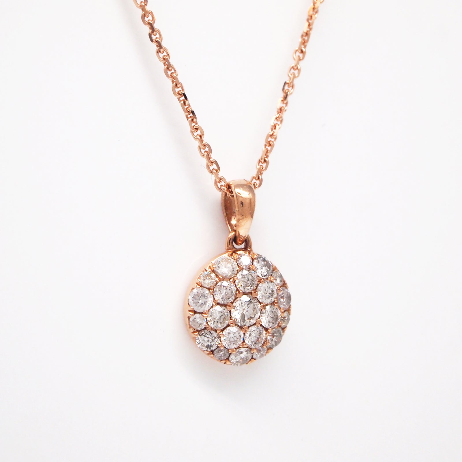 14K Rose Gold Diamond Pendant