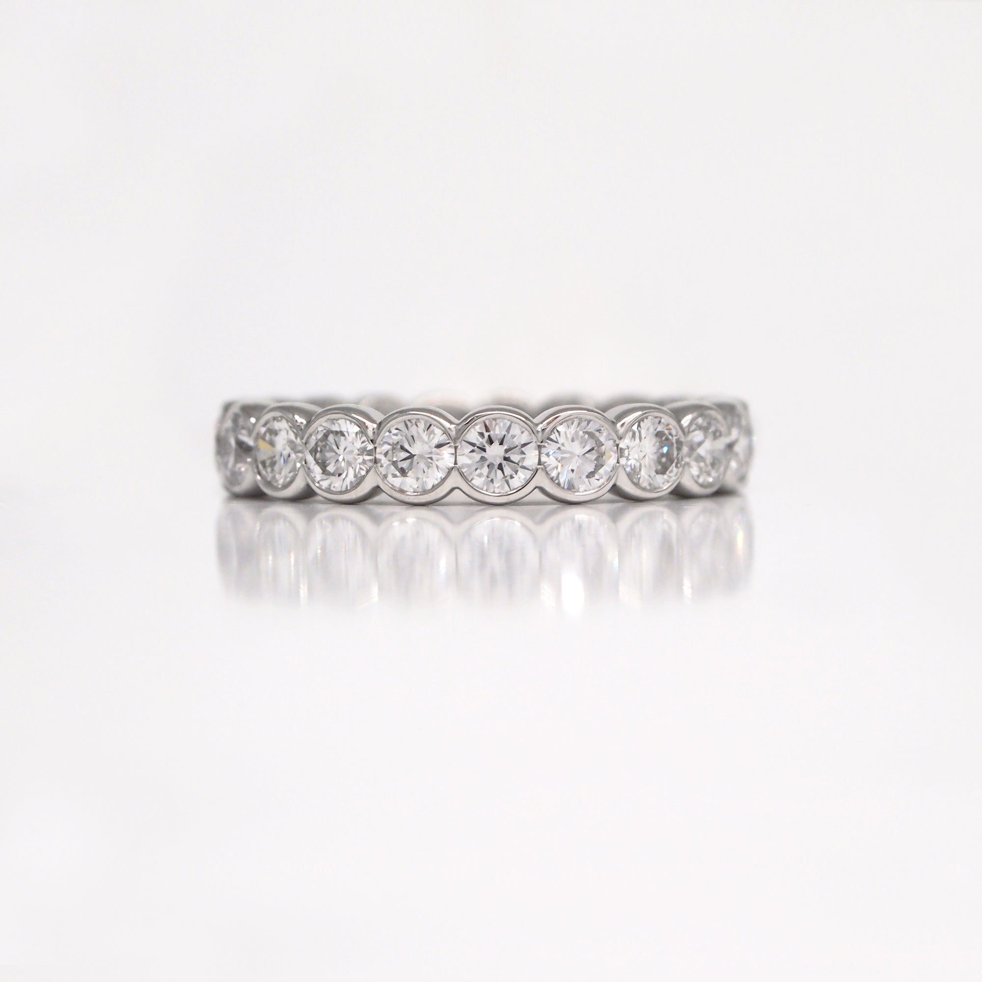 Platinum Diamond Bezel Eternity Wedding Band