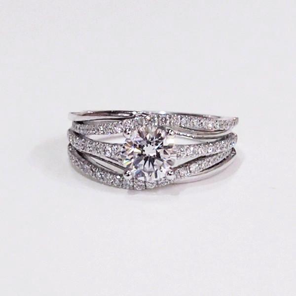 18K White Gold Swivel Diamond Engagement Ring