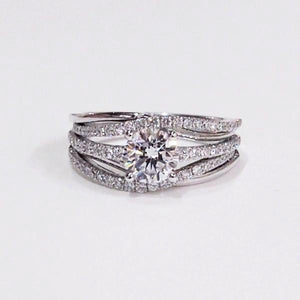 18K White Gold Swivel Diamond Engagement Ring