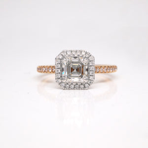 Platinum and 18K Rose Gold Diamond Engagement Ring