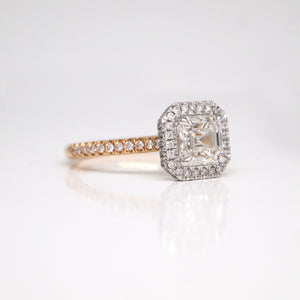 Platinum and 18K Rose Gold Diamond Engagement Ring
