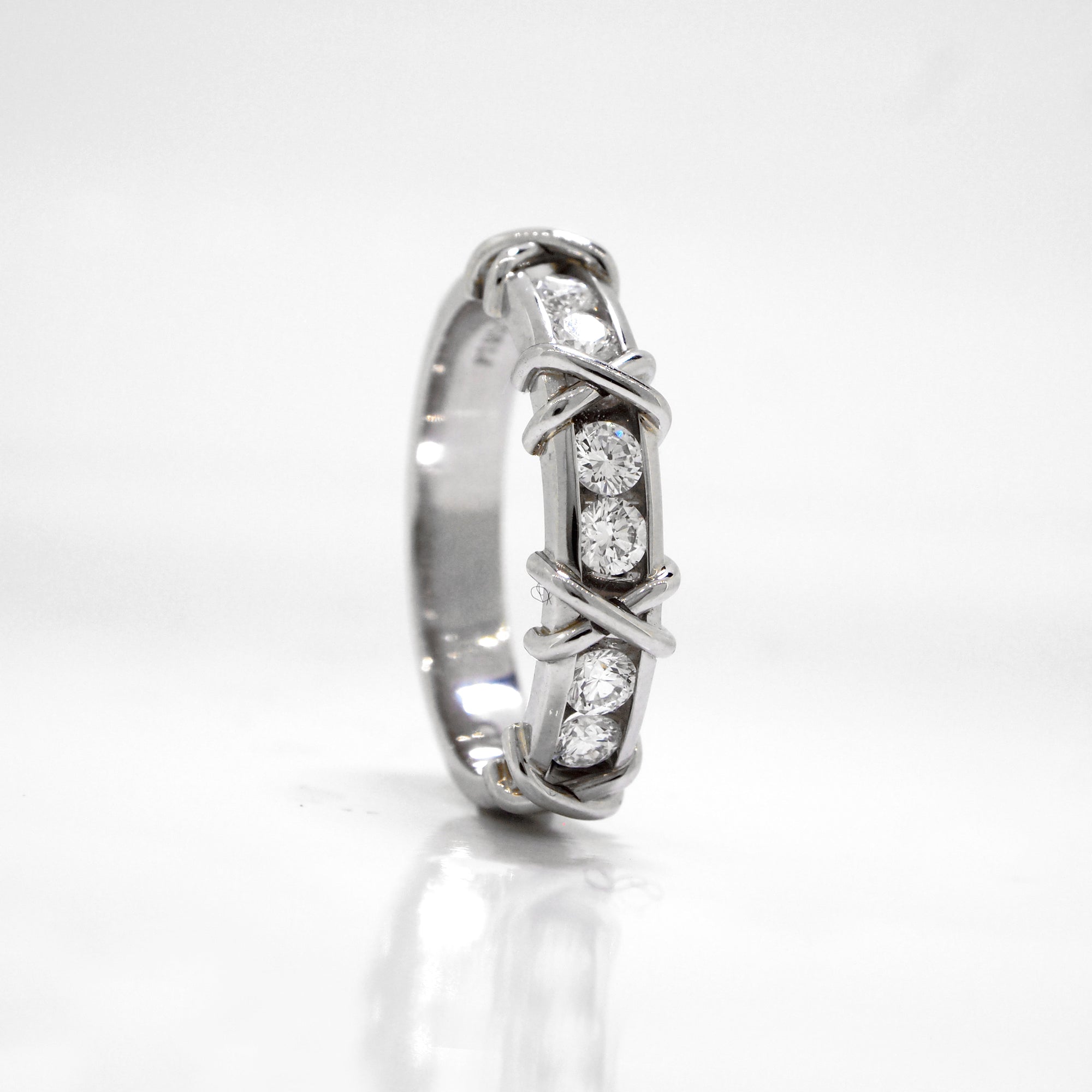 Platinum "XOXO" Diamond Band