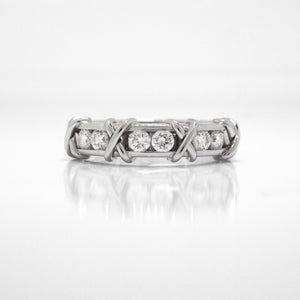 Platinum "XOXO" Diamond Band