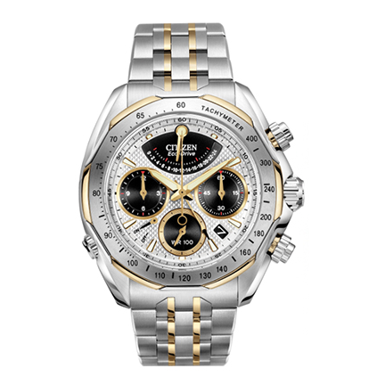 Citizen eco-drive flyback chronograph signature collection stainless steel battery-free sapphire crystal watch