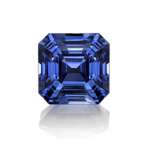 Asscher-cut blue sapphire