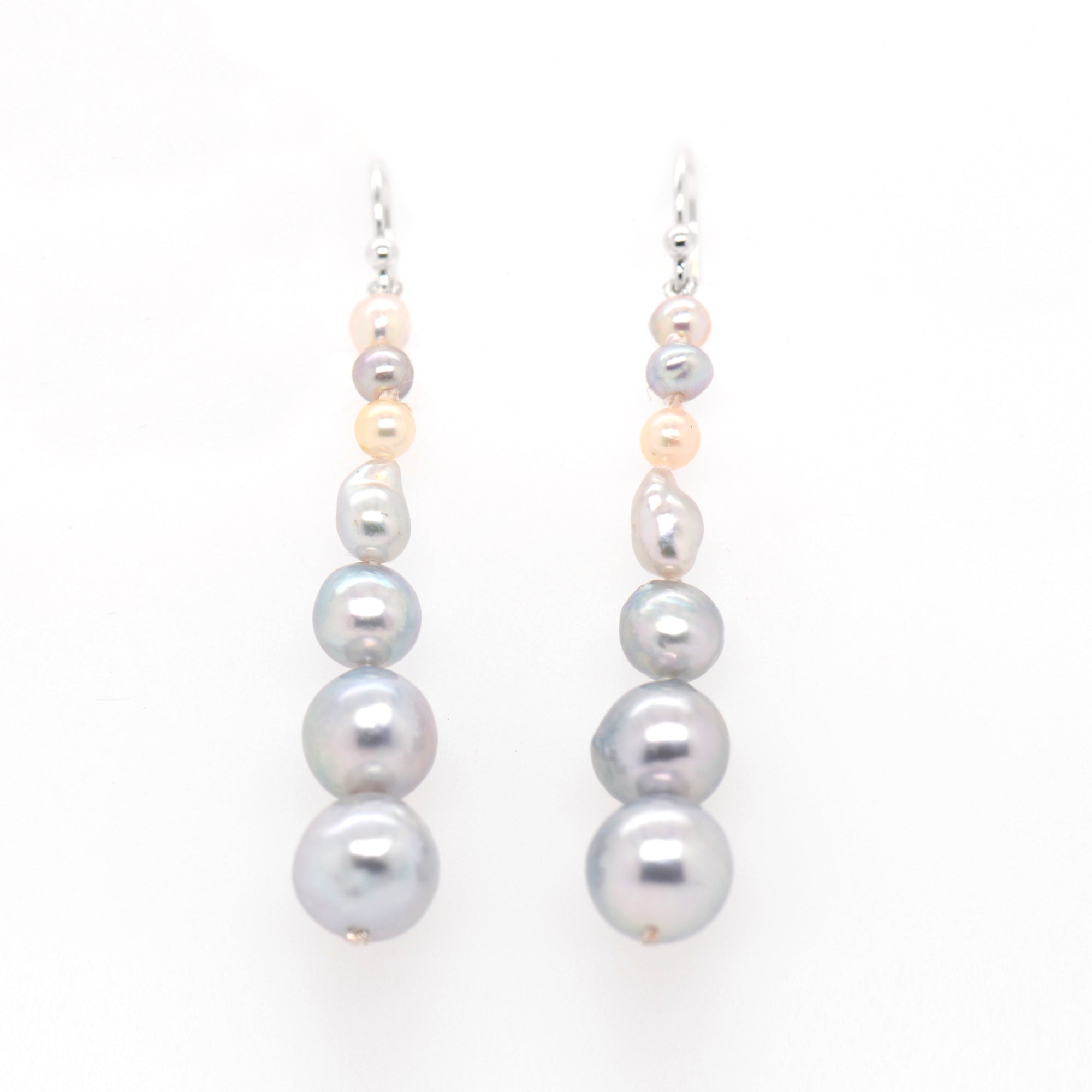 Sterling Silver Akoya Pearl Drop Earrings