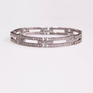 18K White Gold Diamond Link Bracelet