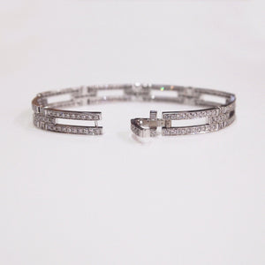 18K White Gold Diamond Link Bracelet