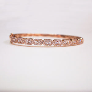 14K Rose Gold Diamond Bangle Bracelet