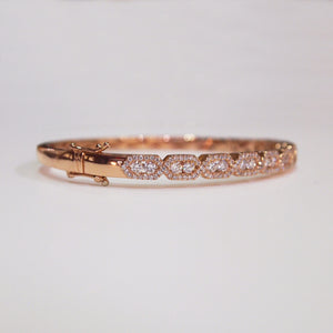 14K Rose Gold Diamond Bangle Bracelet