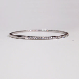 14K White Gold Diamond Bangle Bracelet