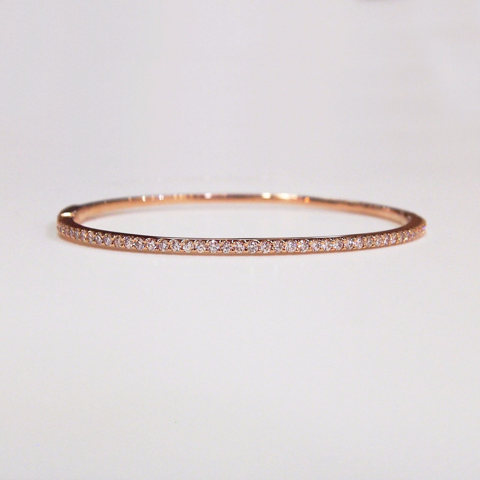 14K Rose Gold Diamond Bangle Bracelet