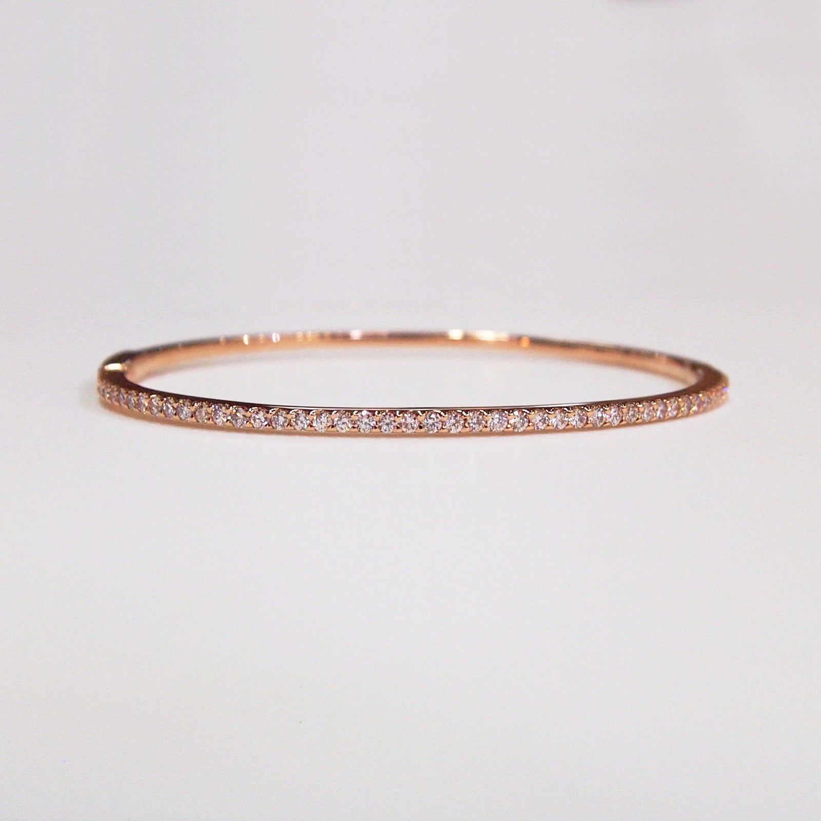 14k Rose Gold Diamond Bangle Bracelet