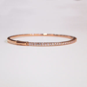 14K Rose Gold Diamond Bangle Bracelet