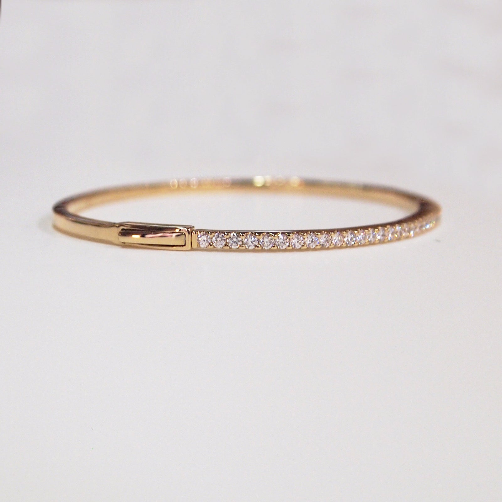 14K Yellow Gold Diamond Bangle Bracelet