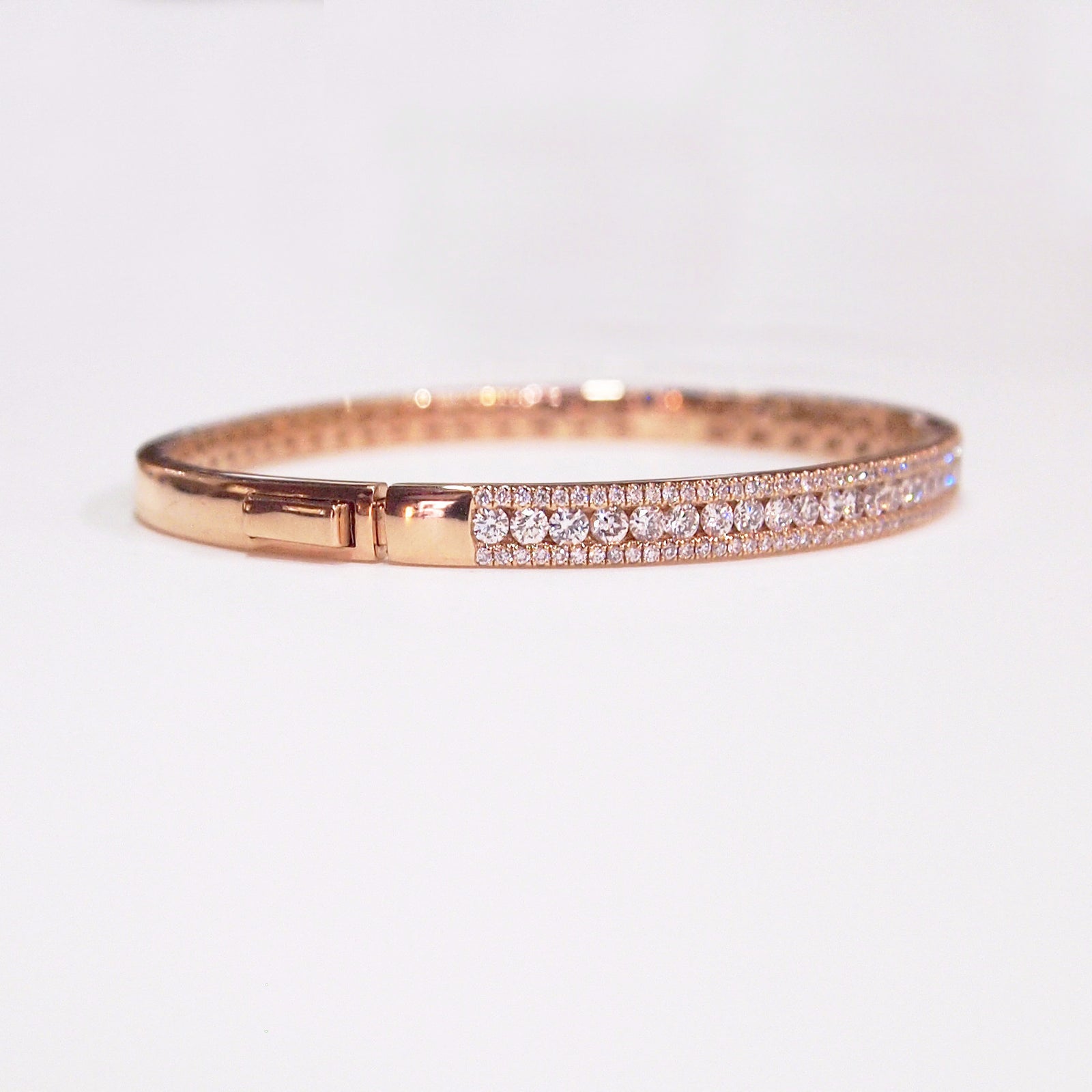14K Rose Gold Diamond Bangle Bracelet