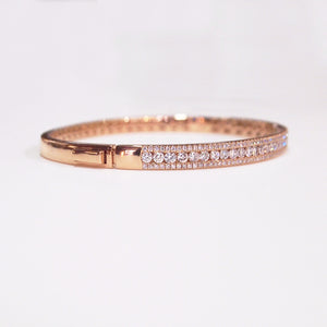 14K Rose Gold Diamond Bangle Bracelet