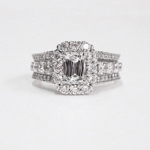 Christopher Designs Crisscut Emerald Cut Diamond Engagement Ring