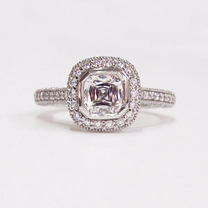 Christopher Designs Crisscut Cushion Platinum Engagement Ring