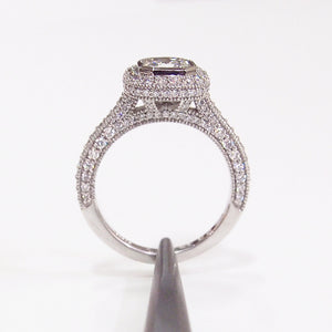 Christopher Designs Crisscut Cushion Platinum Engagement Ring