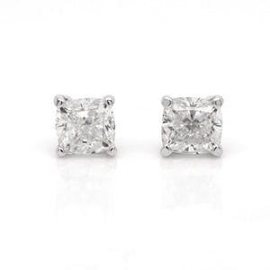 Lazare Kaplan 14K White Gold Cushion Diamond Earring Studs