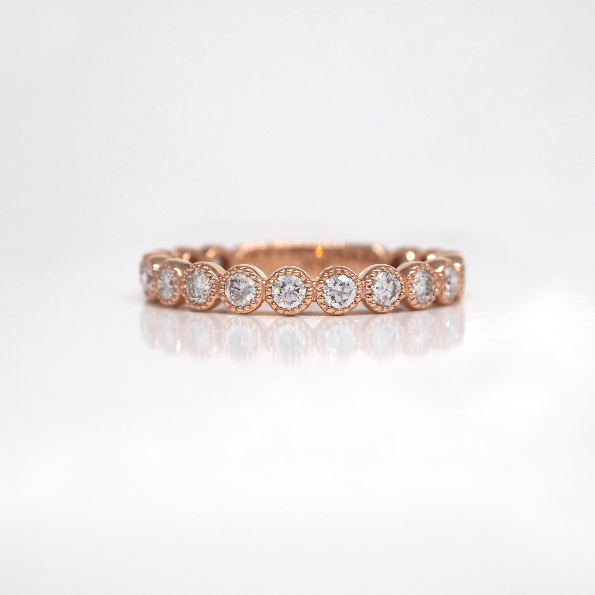 14K Rose Gold Diamond Wedding Band - Judith Arnell Jewelers 14K Rose Gold Diamond Wedding Band - Judith Arnell Jewelers