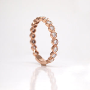 14K Rose Gold Diamond Wedding Band