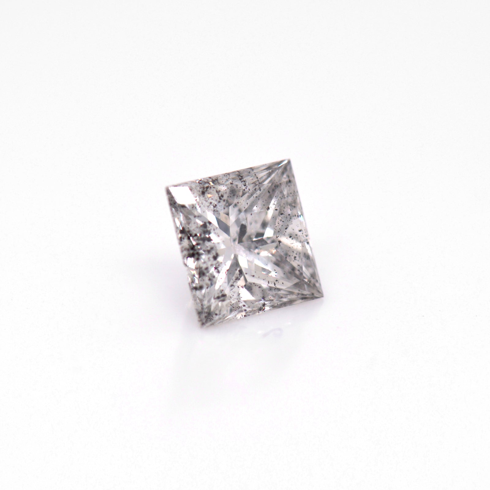 1.70 Carat Princess-Cut Salt & Pepper Grey Diamond