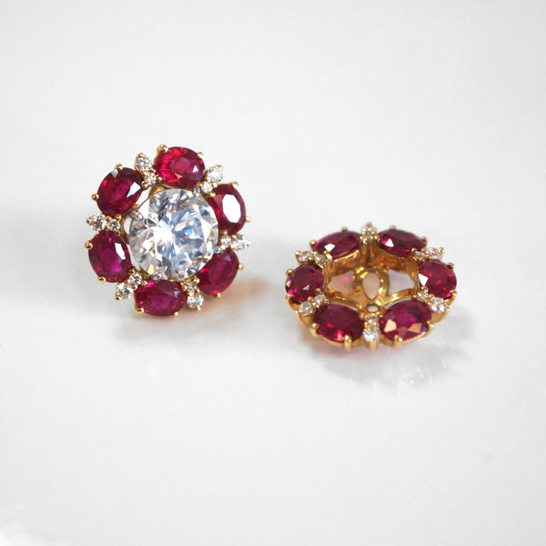 18K Yellow Gold Ruby Diamond Jackets Earring | Judith Arnell - Judith ...
