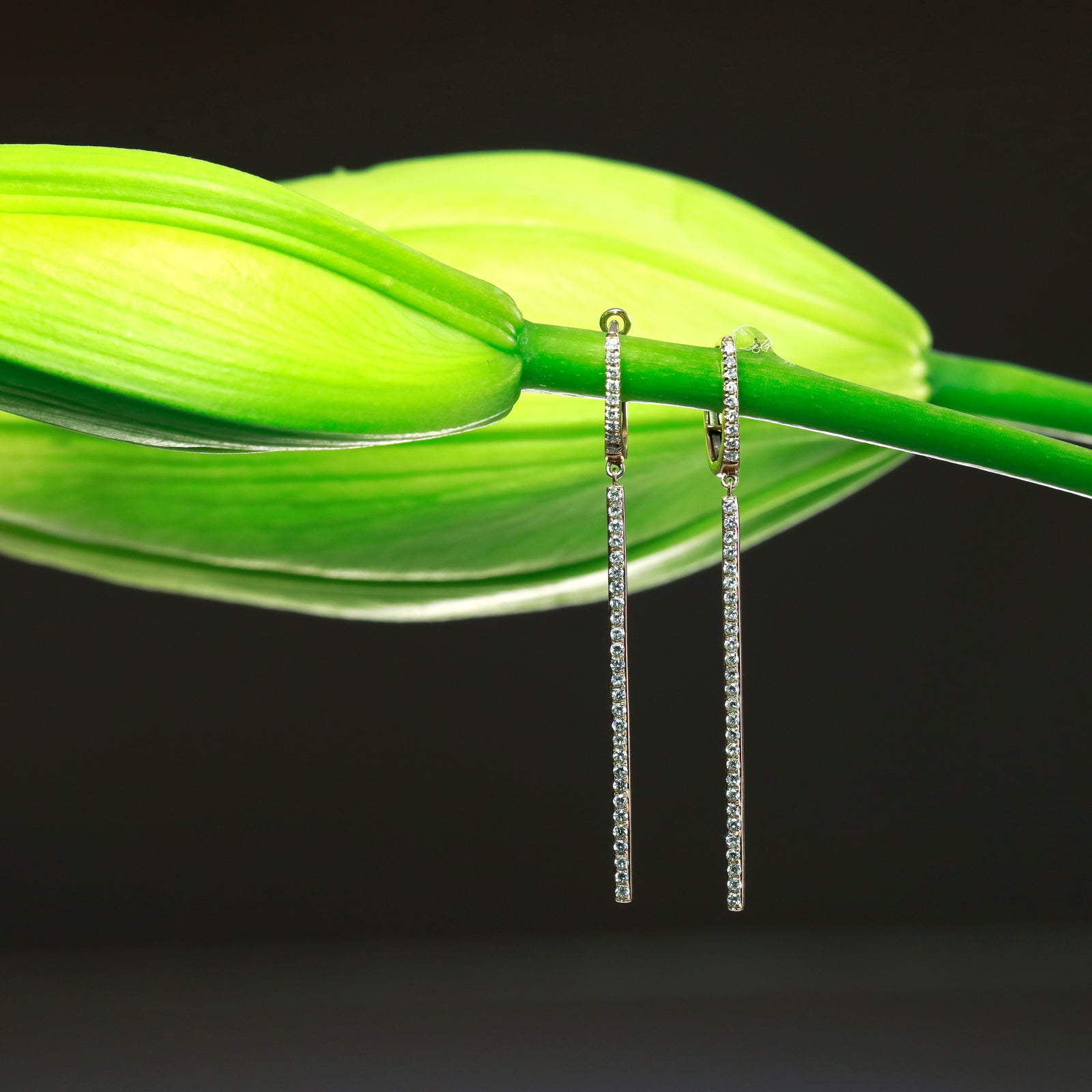 14k Rose Gold Diamond Earrings